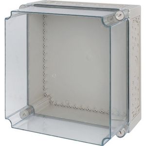 Kast Ci 375x375x275mm deksel transparant metr.doordrukgaten