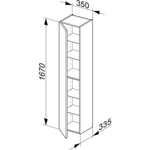 Hoge Kast 1 deur, scharnier links 34030110001
