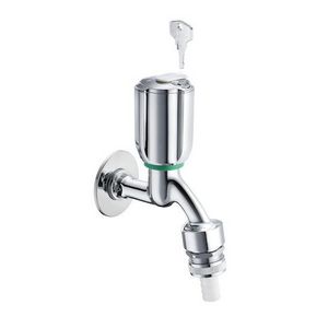 Dienstkraan SECUR vergrendelbare greep 1/2" chroom belucht met terugslagklep