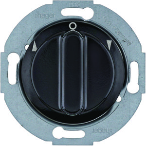 Jaloezie-draaischakelaar 1-polig+knop Serie 1930/Glas zwart