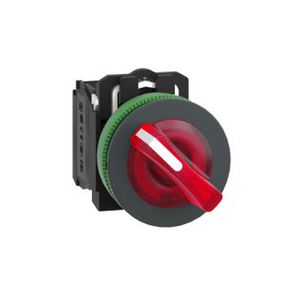 Illum.selector switch Flush mounted plastic red 30 2 pos