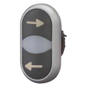 Dubb.drukknop+sign.lamp vlak zwart LI wit zwart RE tit VVE=5