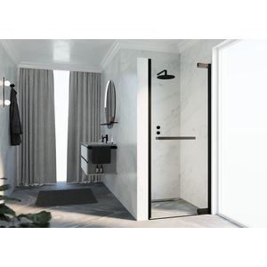 Douche draaideur N180 type 1B 100 bereik 985-1000x2000mm helder glas zwart