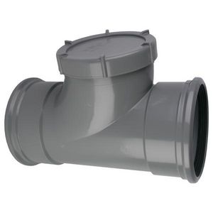 Wafix PVC manchet ontstoppingsstuk + schuifkap 200mm SN4 grijs mof/mof