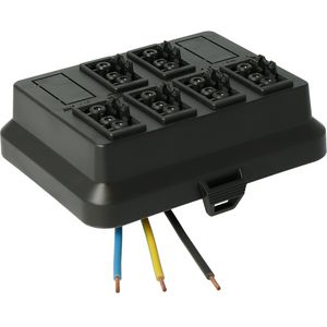 AK2-W8Deksel 6x3p Wieland zwart VVE=10