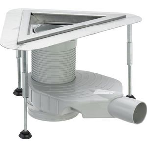 hoekafvoer DN 40/50 RVS/geslepen