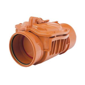 Ontstoppingsstuk manchet PP 125mm incl. keerklep+vergrendeling mof/spie bruin