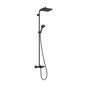Activera Q Showerpipe 290/180 1 straalsoort EcoSmart met badthermostaat Ecostat Fine Mat zwart