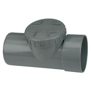 Wadal PVC lijm ontstoppingsstuk +SD 110mm grijs mof/spie