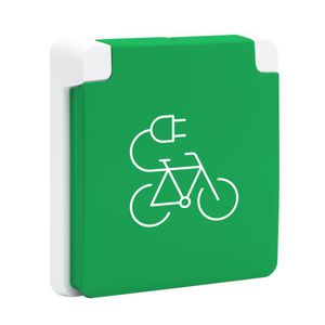 Spuitwaterdicht fietsoplaadpunt 16A/250Vac insteek wit