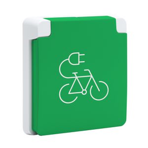 Spuitwaterdicht fietsoplaadpunt 16A/250Vac insteek grijs