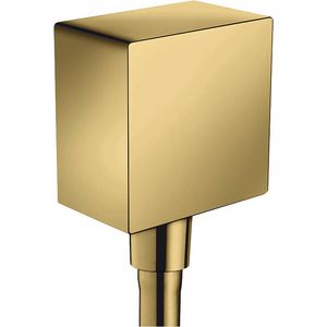 Muuraansluitbocht Fixfit Square met terugslagklep 26455990 polished gold optic
