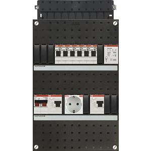 Groepenkast 6 groepen achter 2x 30mA + T + HS + wandcontactdoos 1-fase