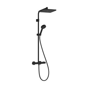 Activera Q Showerpipe 290/180 1 straalsoort EcoSmart met Ecostat Fine Mat zwart