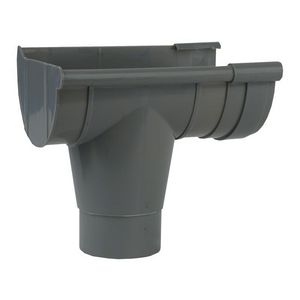 ABS mastgoot (5") uitloop links grijs