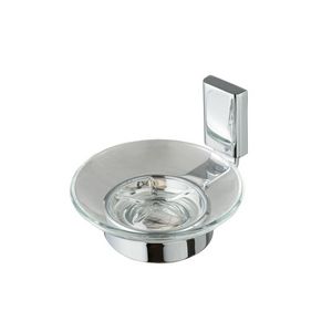 Zeephouder helder glas met wandhouder chroom AIM