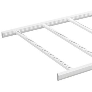 Lengte a 3m. Kabelladder gesl. zijprofiel 55x800mm zinkpox wit RAL9010