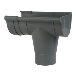 ABS mastgoot (5") afvoer rechts grijs