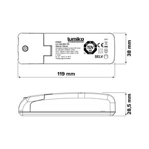 LED driver constante stroom 350/700mA 12,5W 32V dimbaar