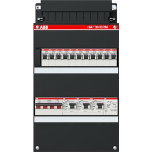 Installatiekast 11x achter 3x 30mA + T + HS 3-f