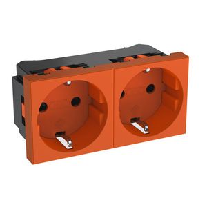 Socket 0gr. double protective cont. 90x45x42 Poly Eco mat or
