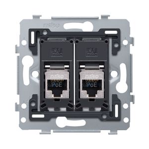 Mechanisme 2 RJ45-aansl.en STP Cat. 6 PoE++ vlak