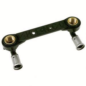 Dubbele muurplaat persaansluiting 150mm m. 2x koppeling 6PK16x1/2" bn. VVE=2