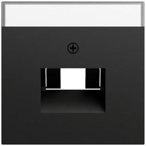 Afdekking TK UAE/IAE- + netwerkaansluitdoos System 70 zwart m(gel