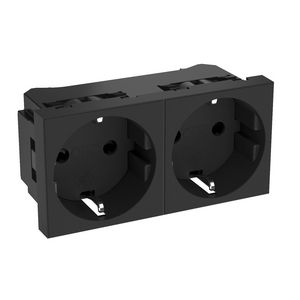 Socket 0gr. double protective cont. 90x45x42 Poly Eco mat Zw
