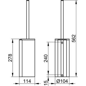 Plan Care closetborstelgarnituur verlengd chroom