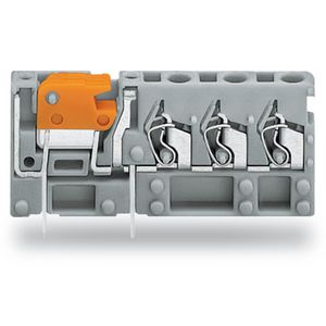 Rijgbare 3-draads printklem met mes 2,5mm² grijs VVE=100