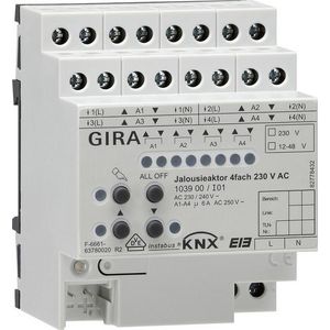 Jl.act. 4-voudig AC 230 V hand KNX DIN-rail