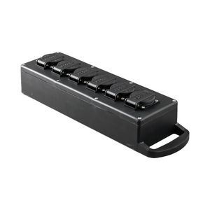 Type 19 volrubber verdeler 6x randaarde zwart VVE=2