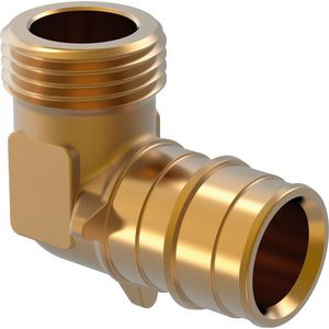Puntknie 90° schuif Q&E messing 32x3/4"bt.parallel