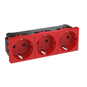 Socket 0gr. triple protective cont. 135x45x42 Poly Eco mat r