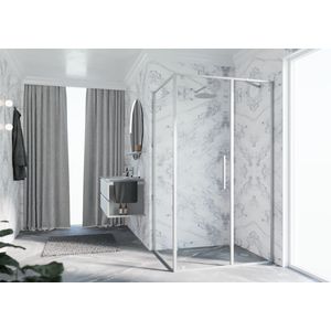 Zijwand RIGA F 1075-1090x2000mm helder glas profiel matchroom