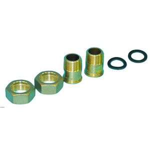 Set a 2st. 2-Delige koppeling Qn2.5 1"bn. vlakd.x3/4"bt.