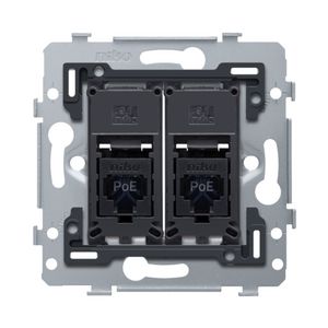 Mechanisme 2 RJ45-aansl.en UTP Cat. 6 PoE++ vlak