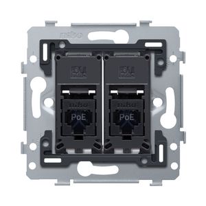Mechanisme 2 RJ45-aansl.en UTP Cat. 6 PoE++ vlak