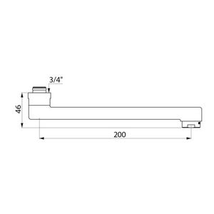 Uitloop onder vast L. 200 F3/4"