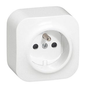 Wandcontactdoos 2P + A PA- wit met KV Forix