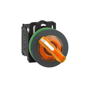 Illum.selector switch Flush mounted plastic orange 30 2 pos