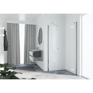 Draaideur NH -A/G tbv zijwand 100 links verst.970-990x2000mm helder glas profielkleur chroom