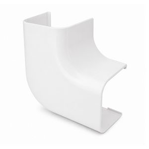 Platte bocht 90° 125x75mm wit PVC RAL9010