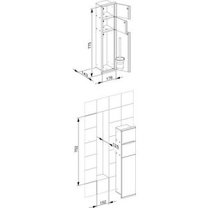 Modul WC 1 scharnieren links 44964011701