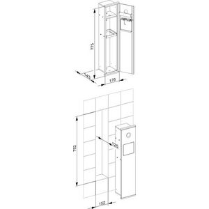 Modul WC 2 scharnieren links 44976011701