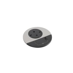 Wandcontactdoos ALU + USB + Wiel .GST18 Disq80