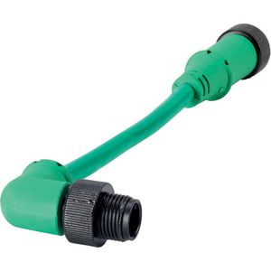 SmartWire T-conn., kabel 5p rond 0,1 m, M12 male haaks en M1