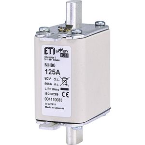 Zekering NH00 gBat 125A/80V DC 4110083 VVE=3