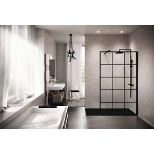 Kuadra H inloopdouche 1170-1200x2000mm zwart square